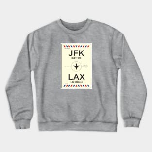 JFK to LAX Airport / New York to Los Angeles Crewneck Sweatshirt